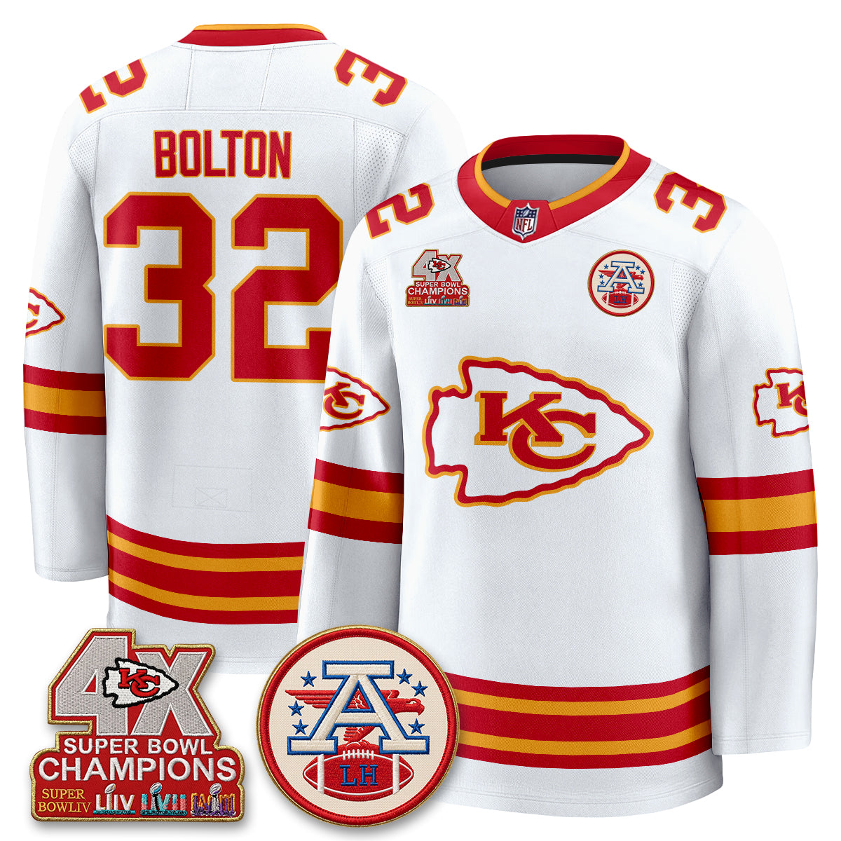 KC 4X Champs Edition Hockey Jersey - Stitched