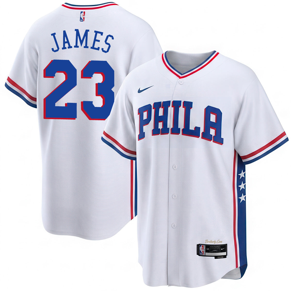 PHI LeBron James #23 Vapor Baseball Jersey - Stitched