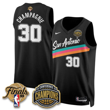 SAS 2026 NBA Western Conference Champions Vapor City Edition Jersey - Stitched