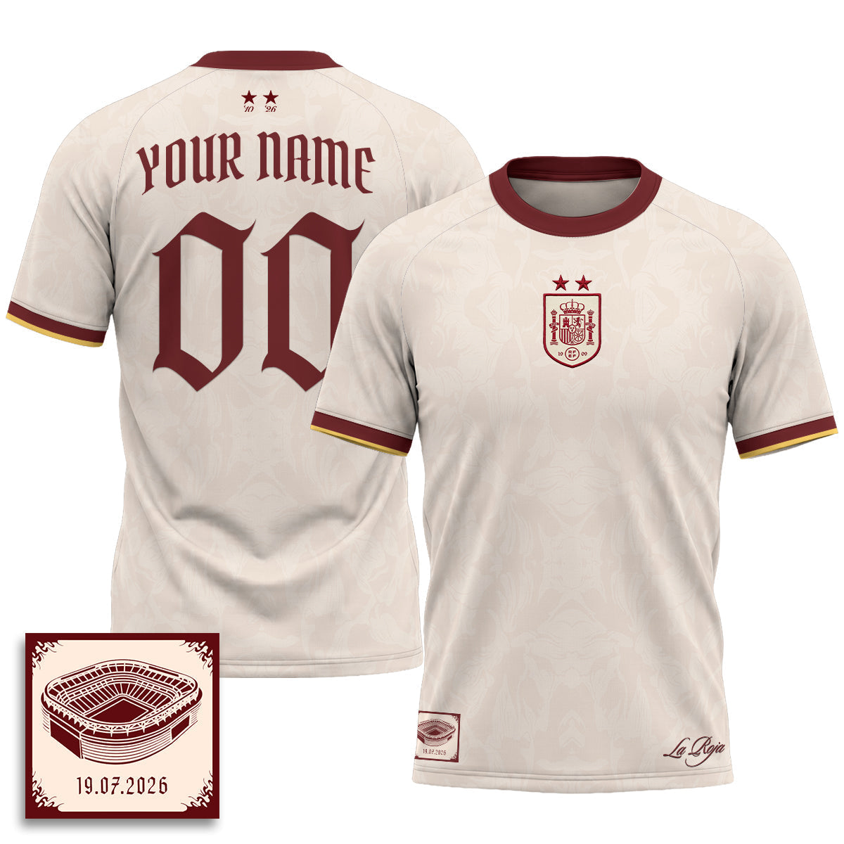 Spain 2026 Soccer Champions Vapor Custom Jersey - Printed