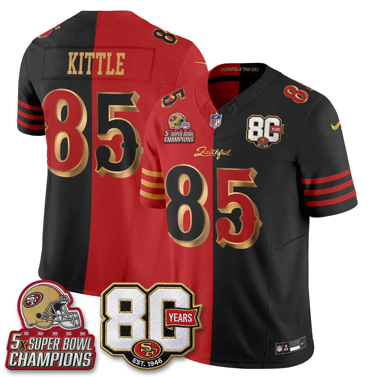 SF Rivalries Split Edition Vapor Jersey - Stitched