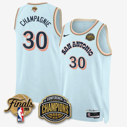 SAS 2026 NBA Western Conference Champions Vapor City Edition Jersey - Stitched