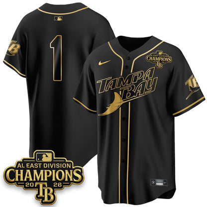 Tampa Bay Rays 2026 AL East Champs Gold Edition Vapor Jersey - Stitched