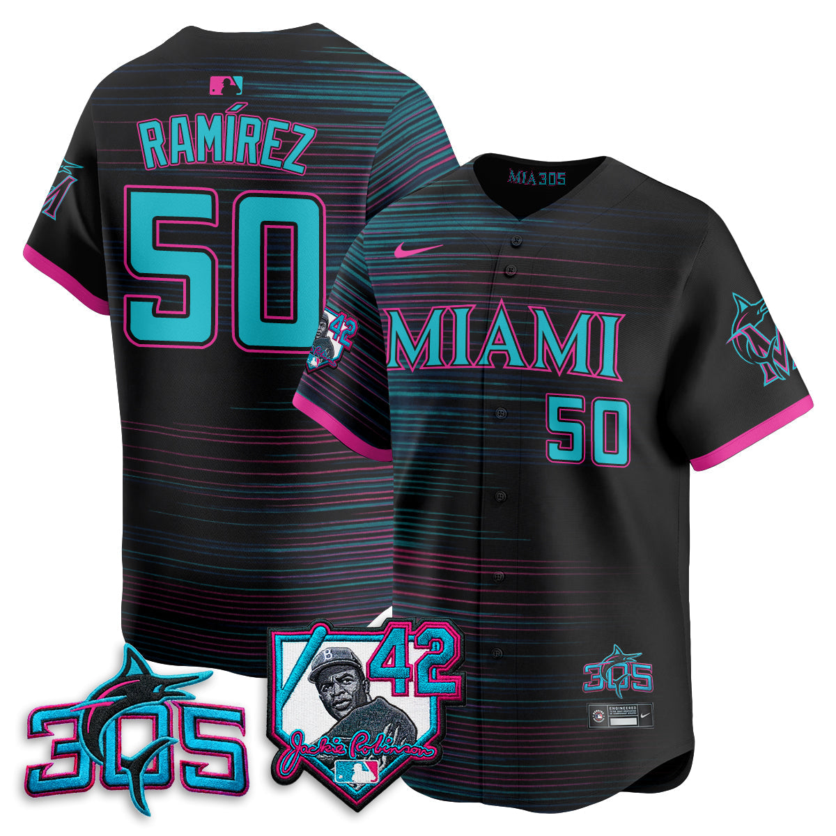 MIA 2026 Jackie Robinson New Era Vapor Limited Jersey - Stitched