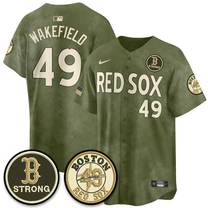 BOS New Era Olive 2026 Armed Forces Day Jersey - Stitched