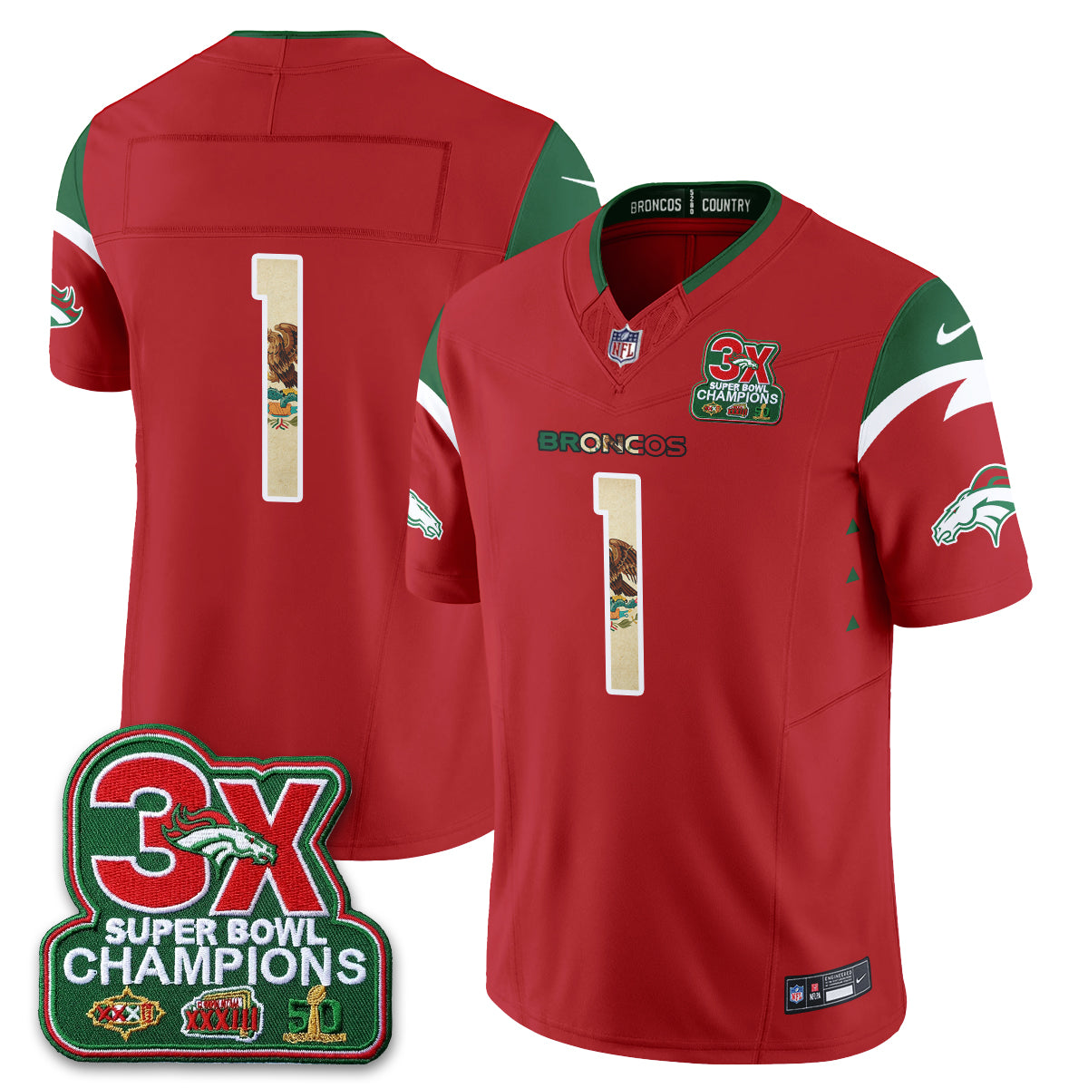Denver Broncos Mexico Edition Vapor Jersey - Stitched