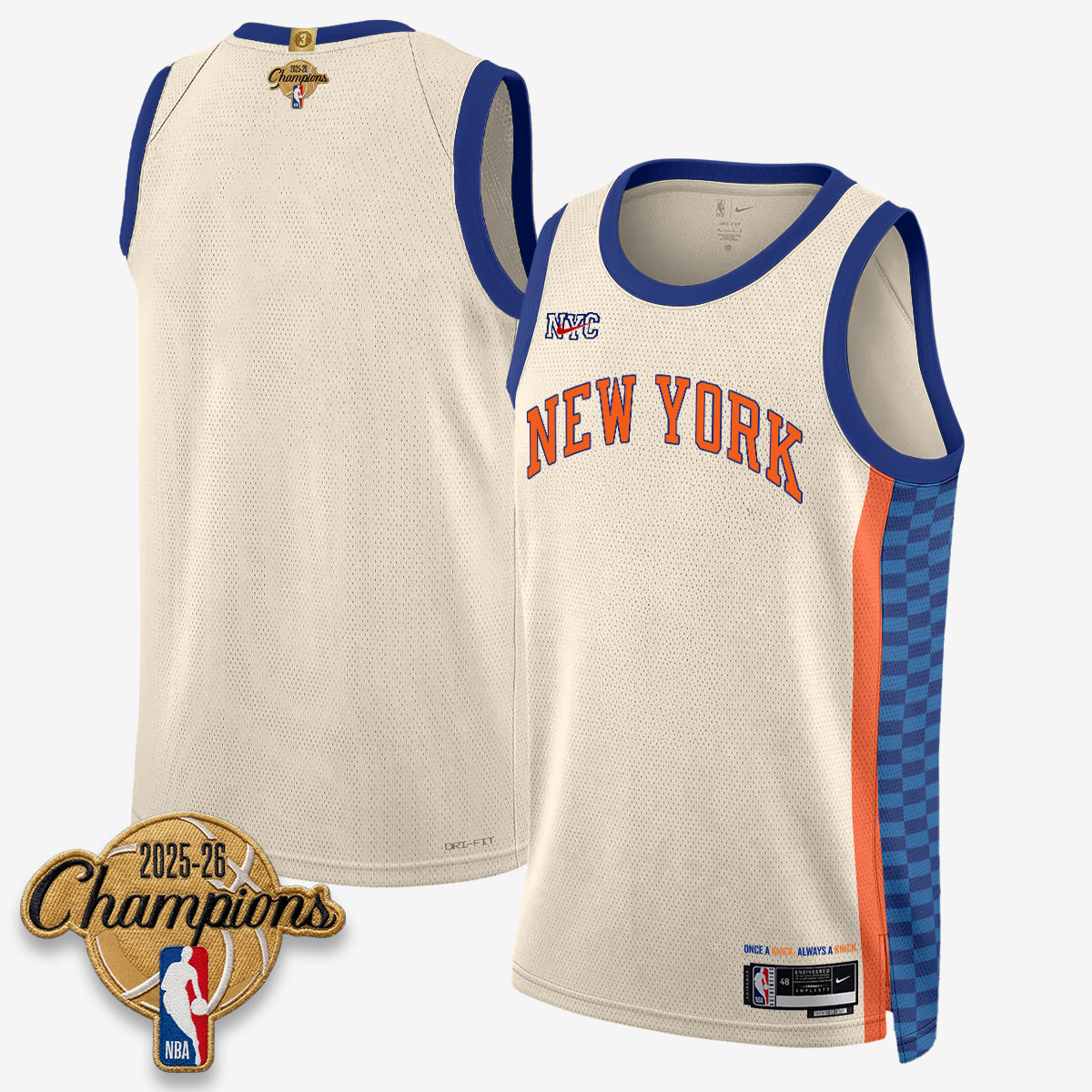 NYK 2026 Basketball Champions Vapor Jersey V2- Stitched