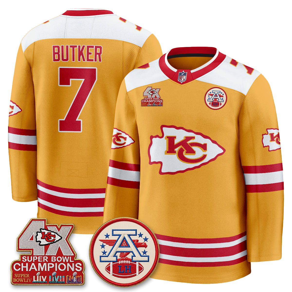 KC 4X Champs Edition Hockey Jersey - Stitched