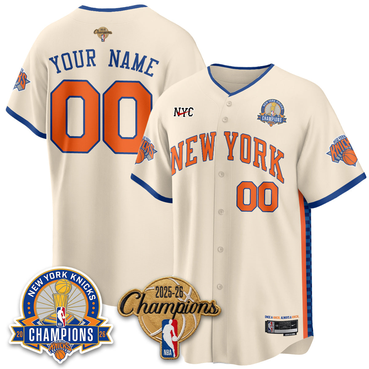 NYK 2026 NBA Champions Special Edition Vapor Custom Jersey V2- Stitched