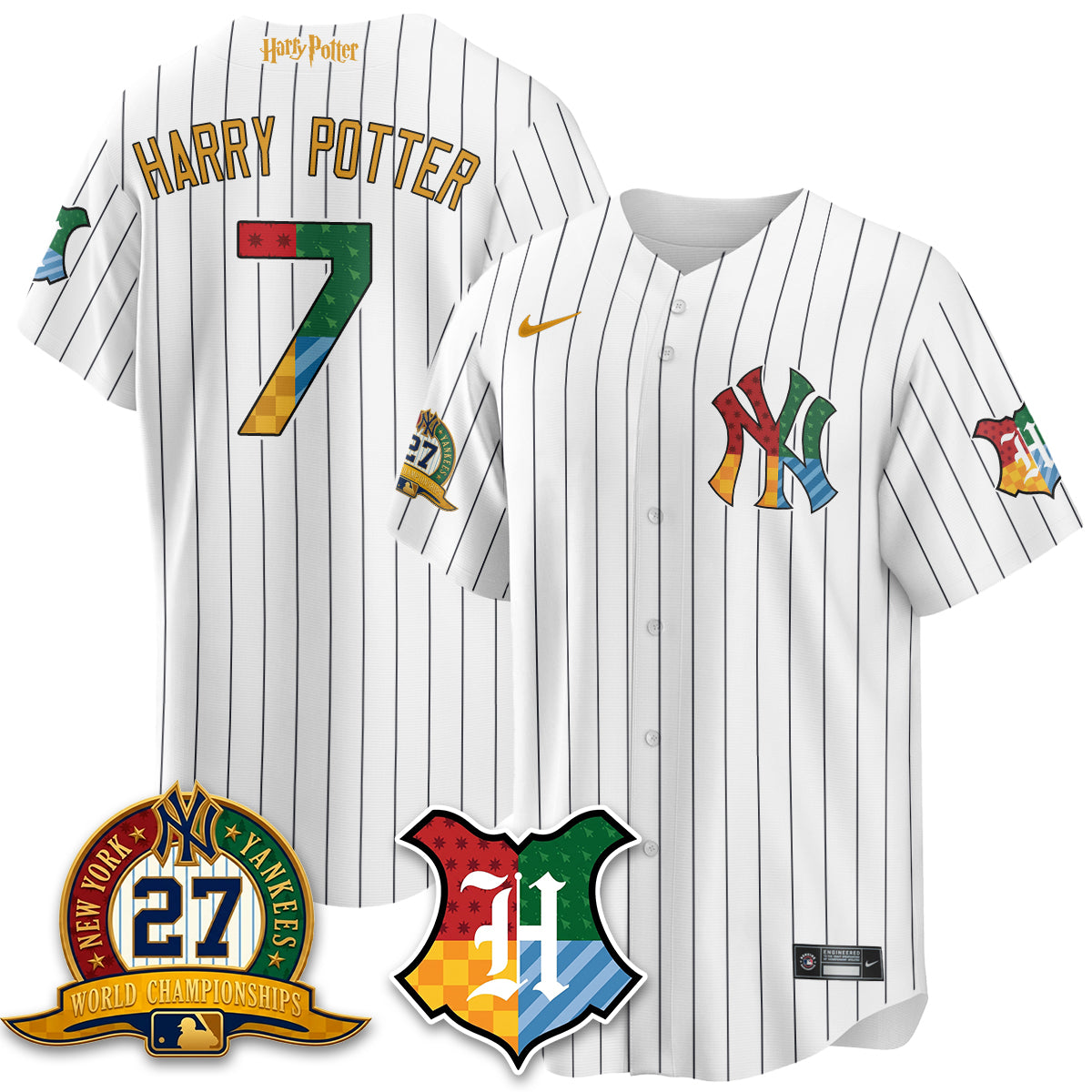 NYY x "The Lightning Bolt Wizard" Edition Vapor Jersey- Stitched