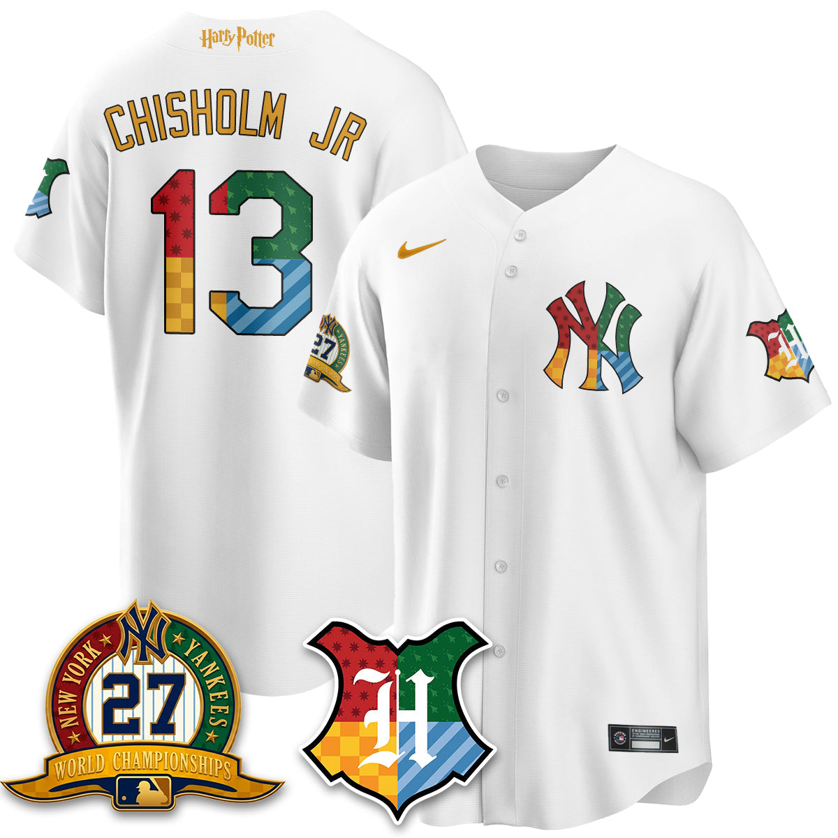 NYY x "The Lightning Bolt Wizard" Edition Vapor Jersey- Stitched