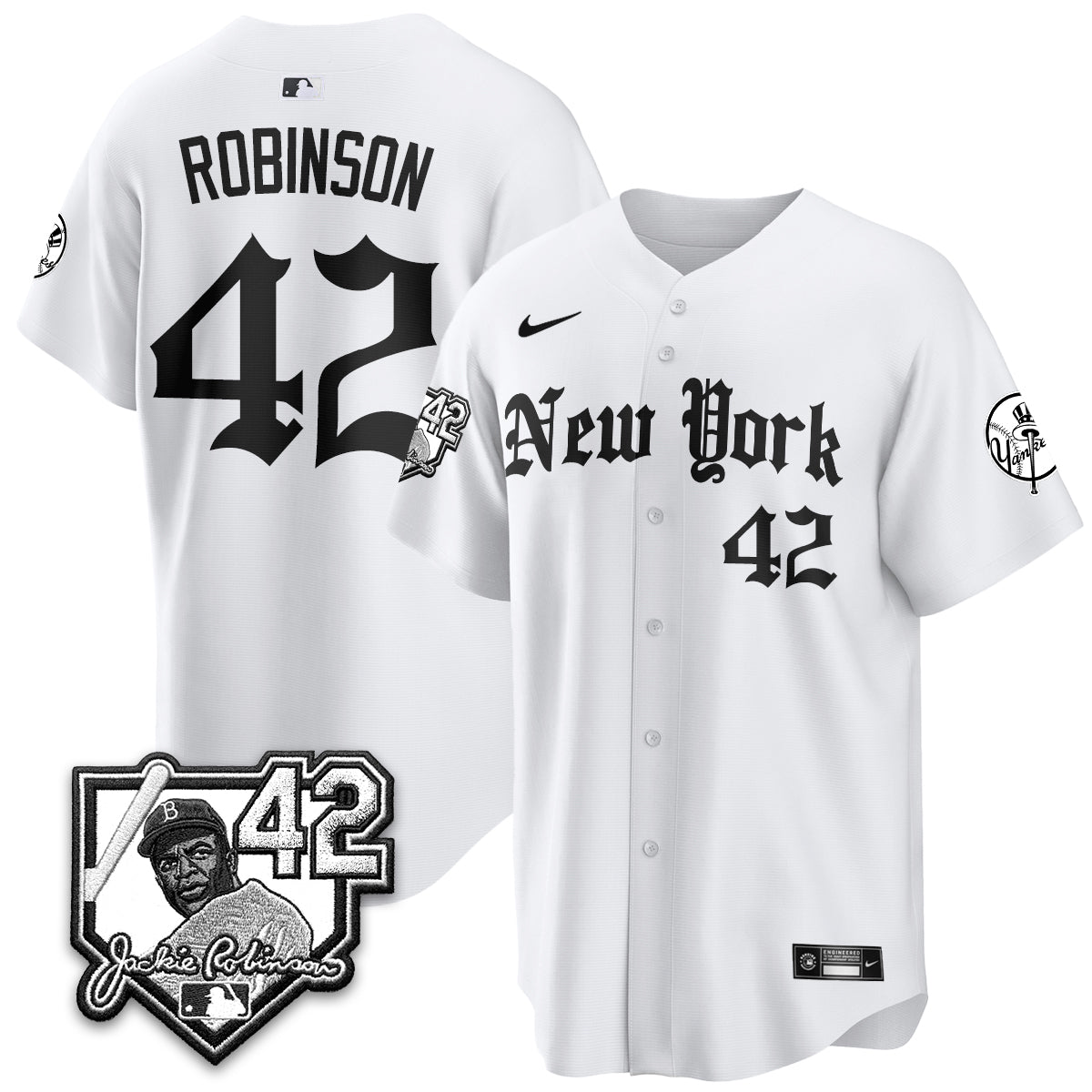 NYY 2026 Jackie Robinson Day Gothic Vapor Limited Jersey - Stitched