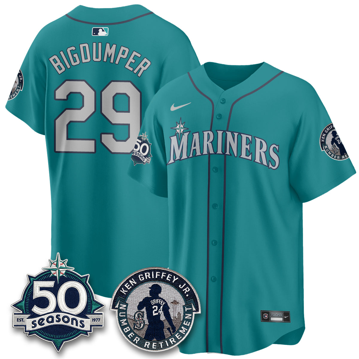 SEA Ken Griffey Jr. Patch Vapor Premier Limited Jersey - Stitched