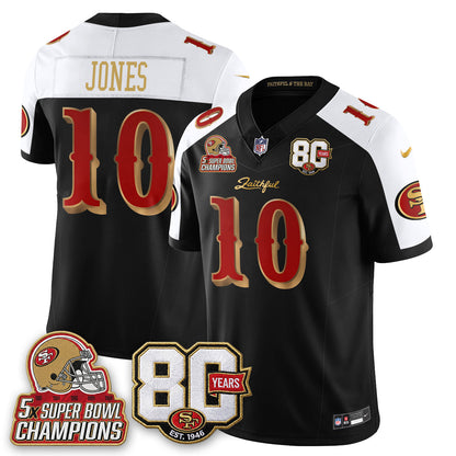 SF 80 Years & 5X Champs Rivalries Vapor Jersey - Stitched