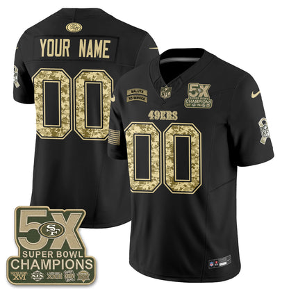 San Francisco 49ers 2026 Salute to Service V2 Vapor Custom Jersey - Stitched