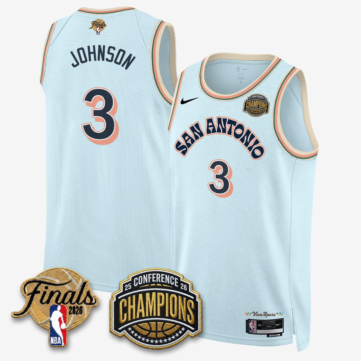 SAS 2026 NBA Western Conference Champions Vapor City Edition Jersey - Stitched