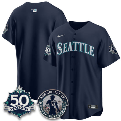 SEA Ken Griffey Jr. Patch Vapor Premier Limited Jersey - Stitched