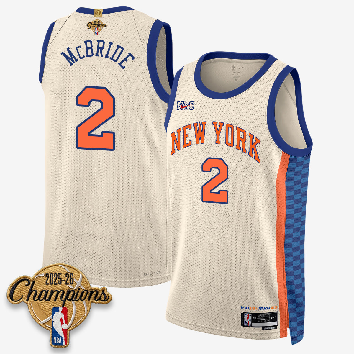 NYK 2026 Basketball Champions Vapor Jersey V2- Stitched