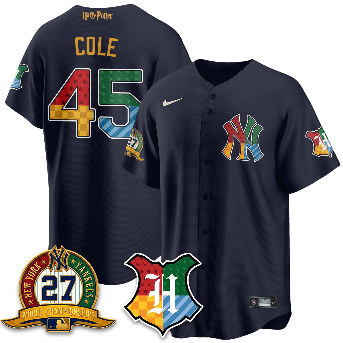 NYY x "The Lightning Bolt Wizard" Edition Vapor Jersey- Stitched
