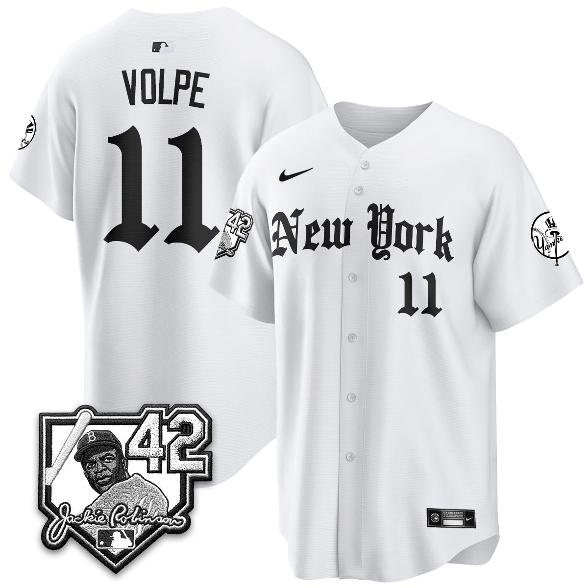 NYY 2026 Jackie Robinson Day Gothic Vapor Limited Jersey - Stitched