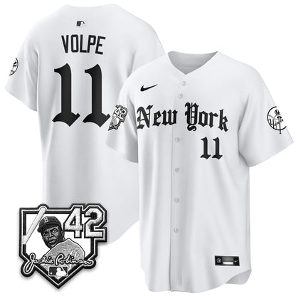 NYY 2026 Jackie Robinson Day Gothic Vapor Limited Jersey - Stitched