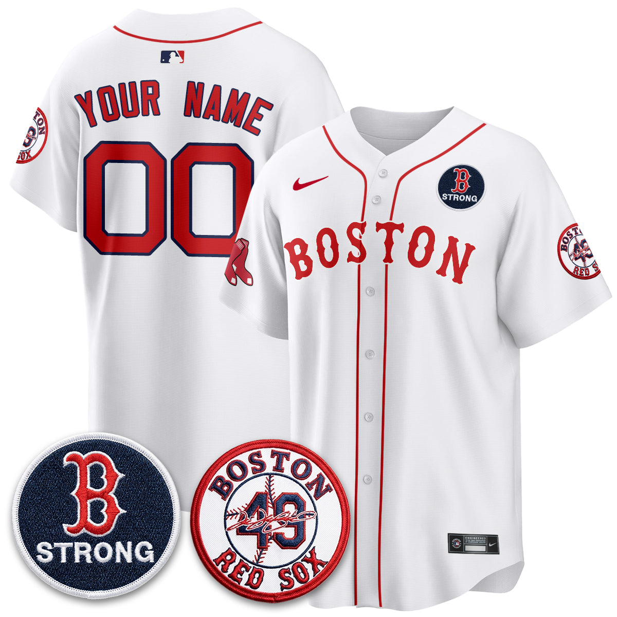 BOS Tim Wakefield Memorial Patch Vaper Premier Limited Custom Jersey - Stitched V2