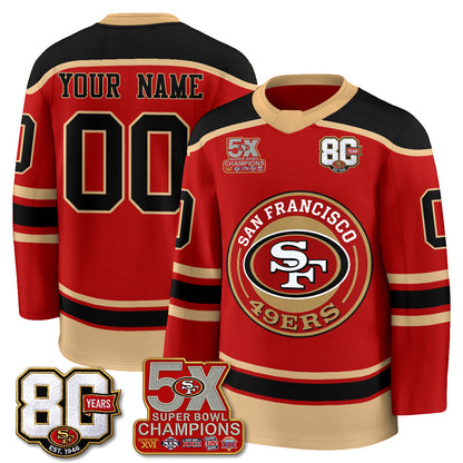 SF 4X Champs Custom Hockey Jersey - Stitched