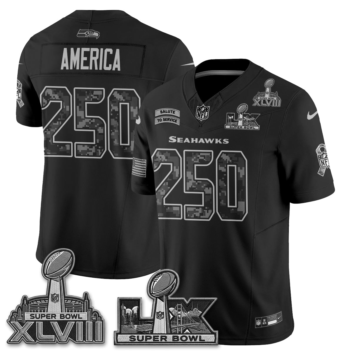 SEA 2026 Salute to Service V2 Vapor Jersey - Stitched