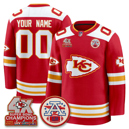 KC 4X Champs Edition Custom Hockey Jersey - Stitched
