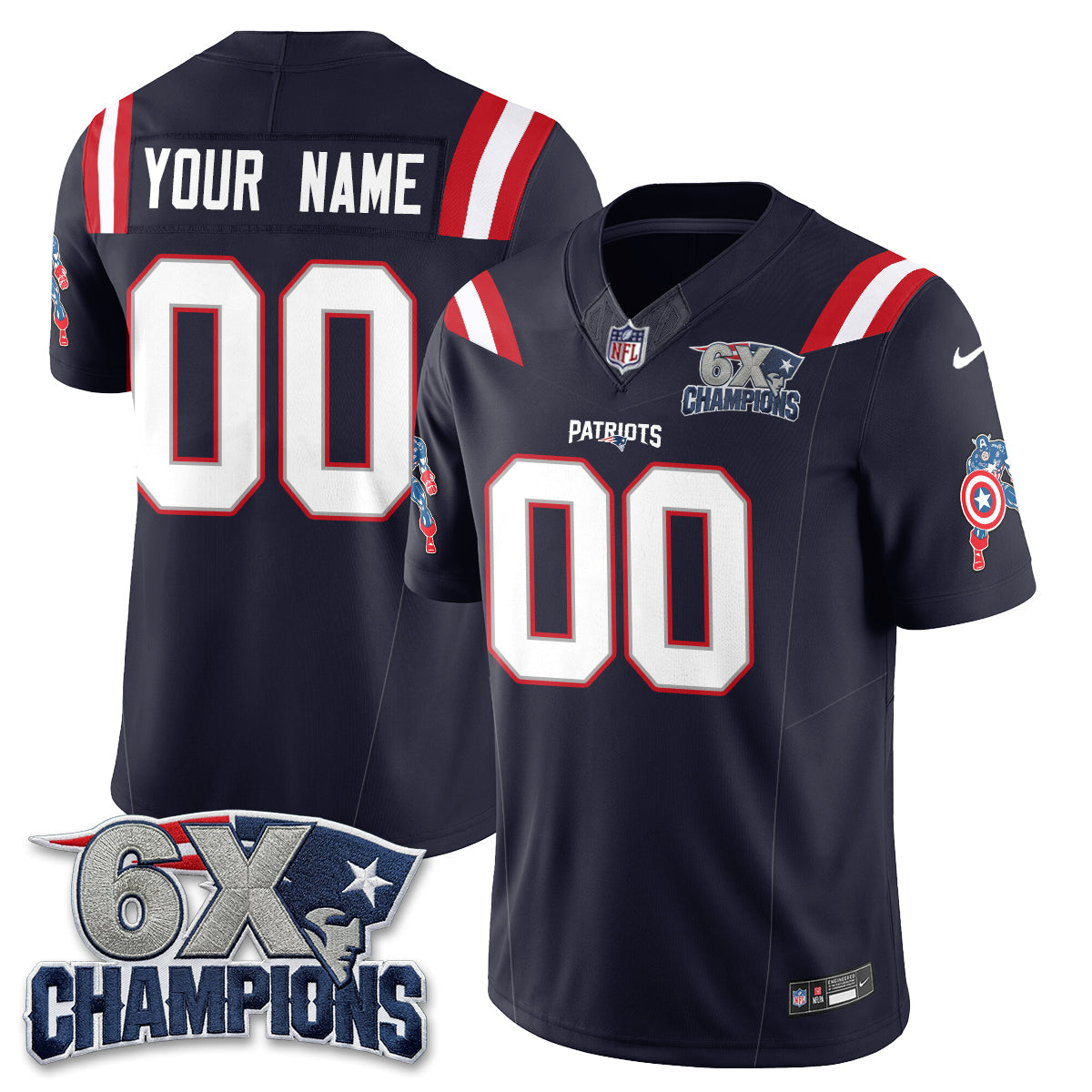 NE x Vibranium Shield Edition Vapor Custom Jersey V2 - Stitched