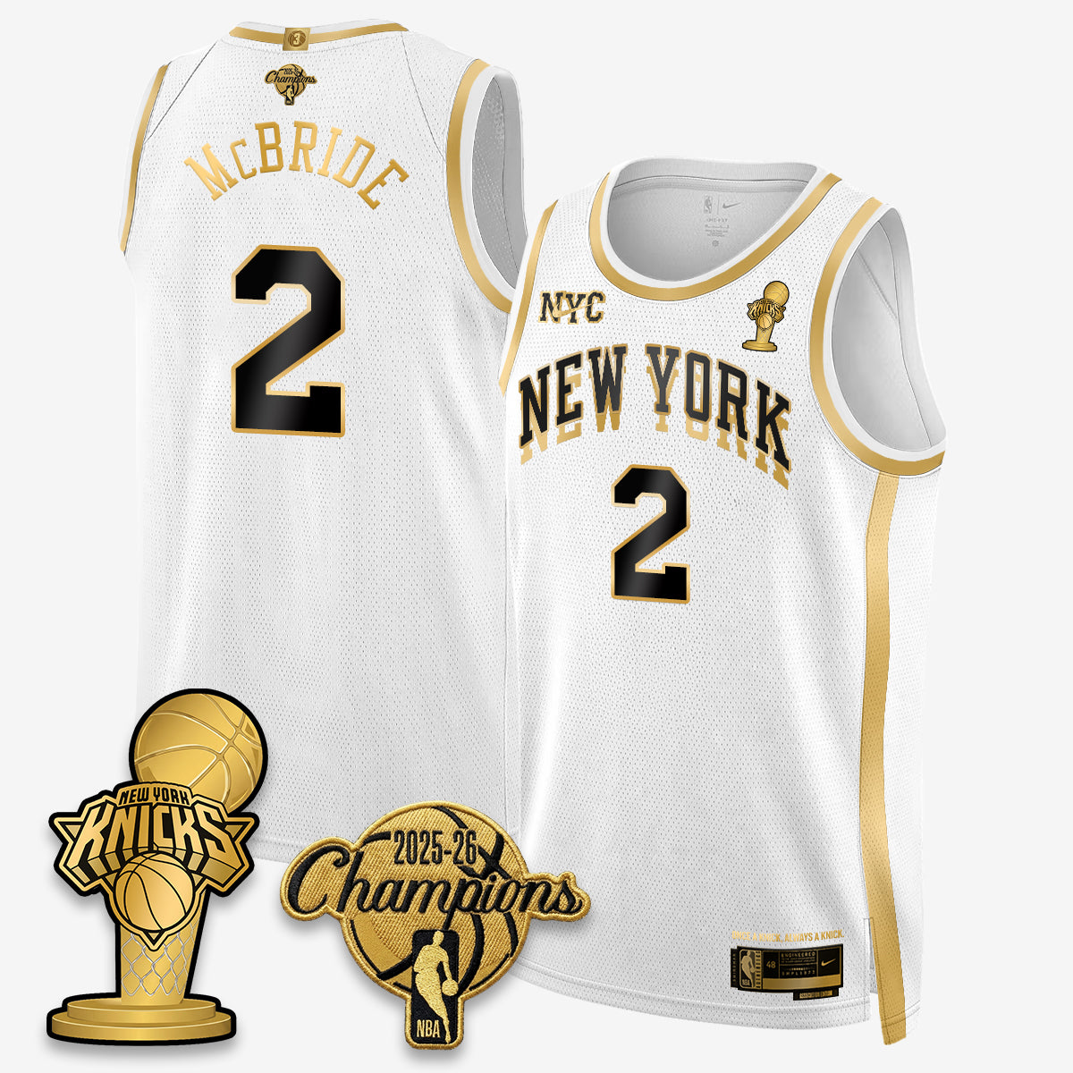 NYK 2026 NBA Champions Gold Edition Vapor Jersey - Stitched