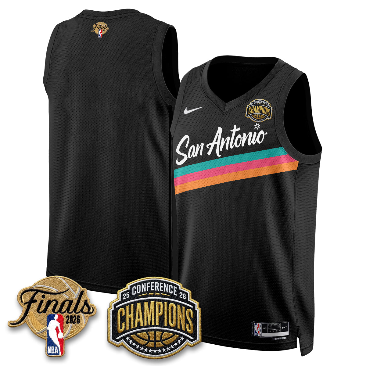 SAS 2026 NBA Western Conference Champions Vapor City Edition Jersey - Stitched