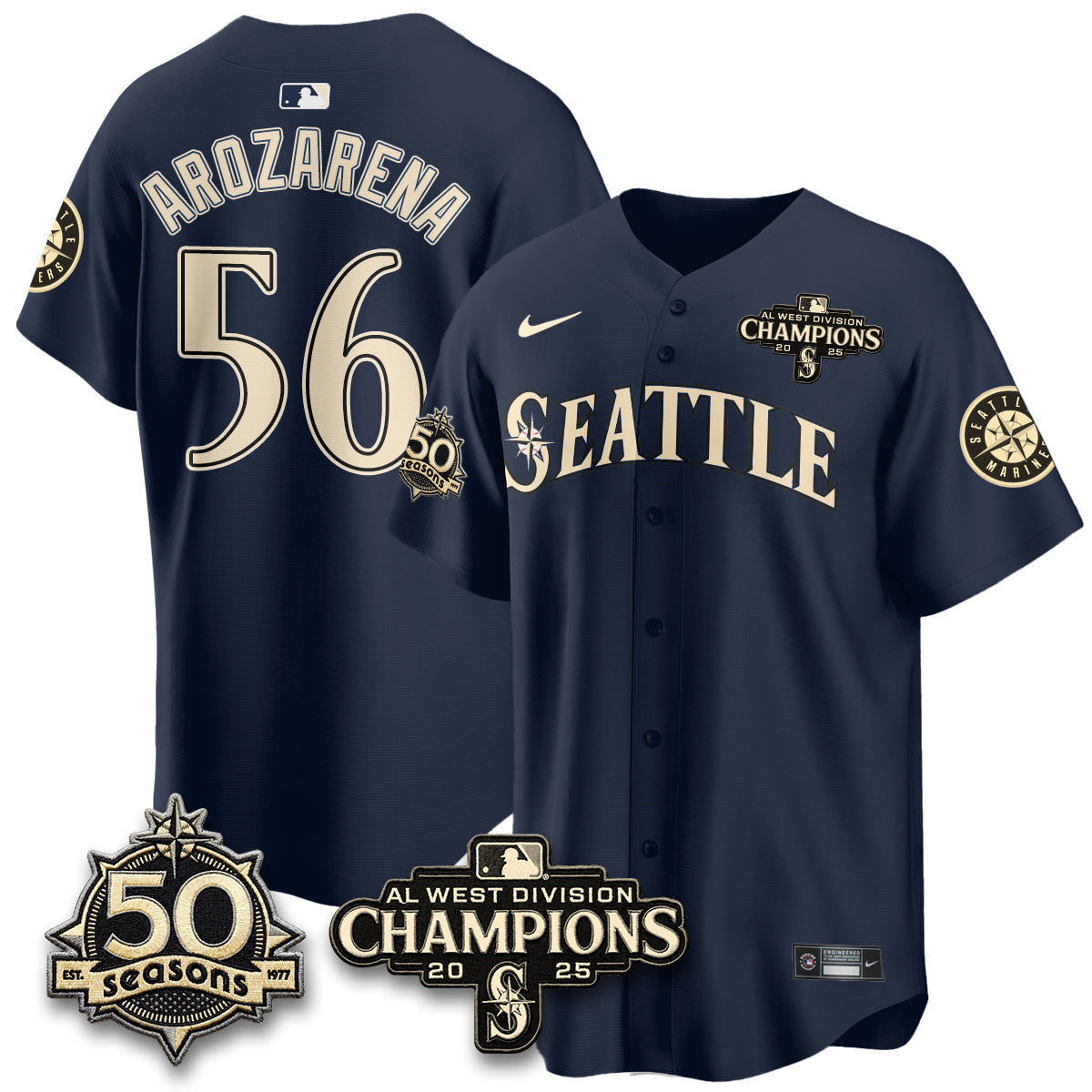 SEA Vapor Premier Limited Jersey - 50th Anniversary & AL West Division Champions - Steelheads Community Funds - Stitched