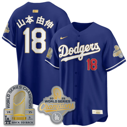 LAD Gold Collection Stadium Vapor Limited Jersey - 9x Champs - Stitched
