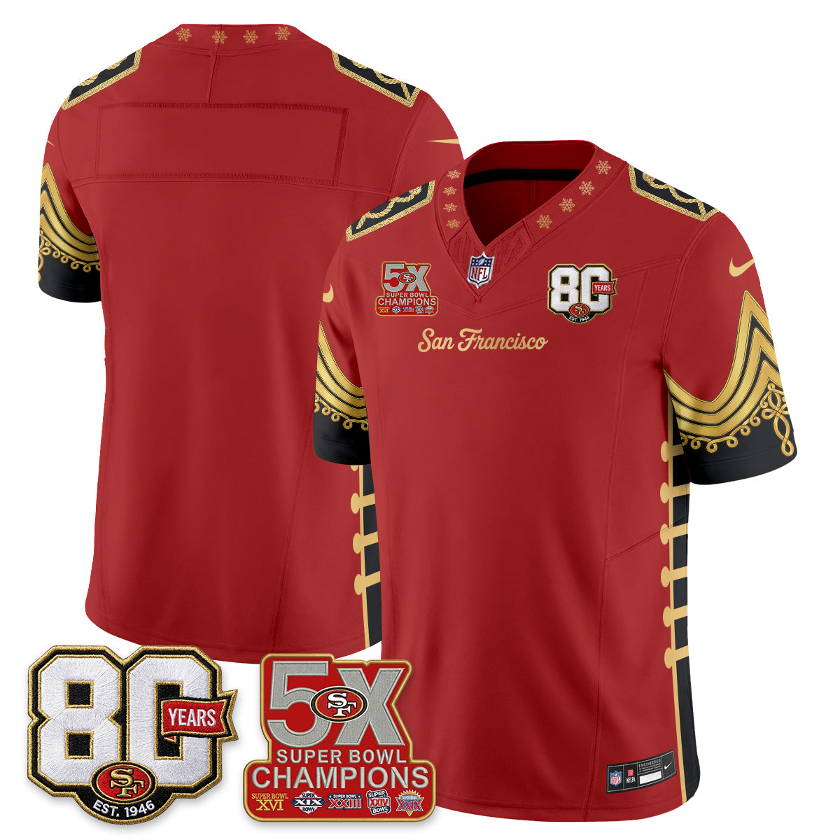 SF Xmas Nutcracker Edition Vapor Jersey - Stitched