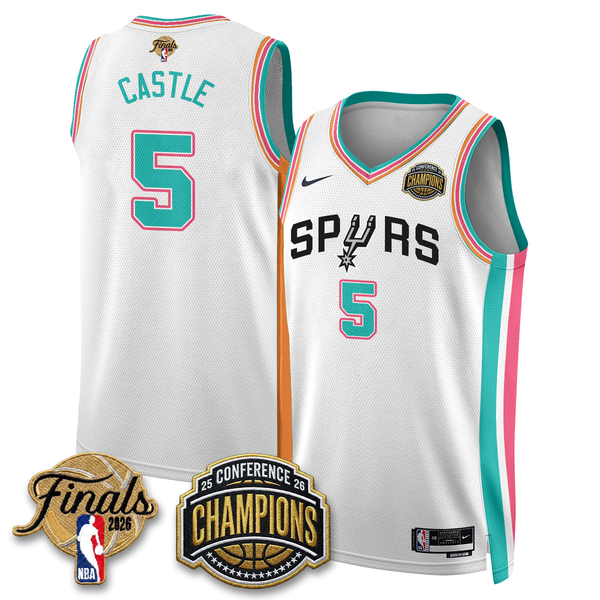 SAS 2026 NBA Western Conference Champions Vapor City Edition Jersey - Stitched