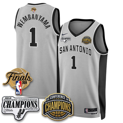 SAS 2026 NBA Western Conference Champions Vapor Jersey - Stitched