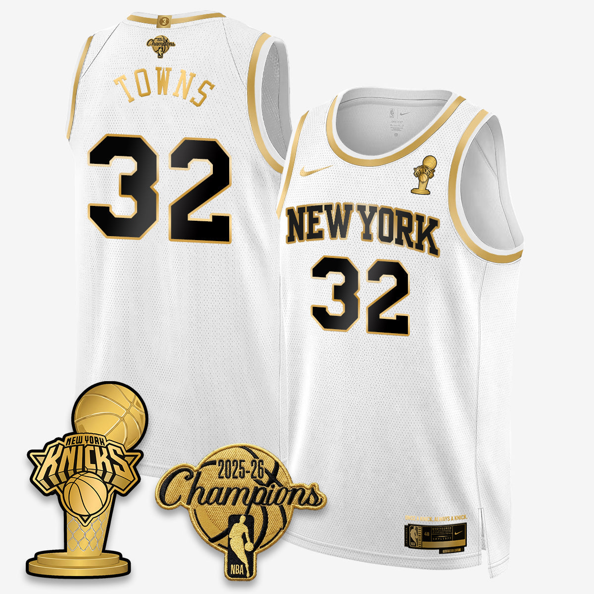 NYK 2026 NBA Champions Gold Edition Vapor Jersey - Stitched