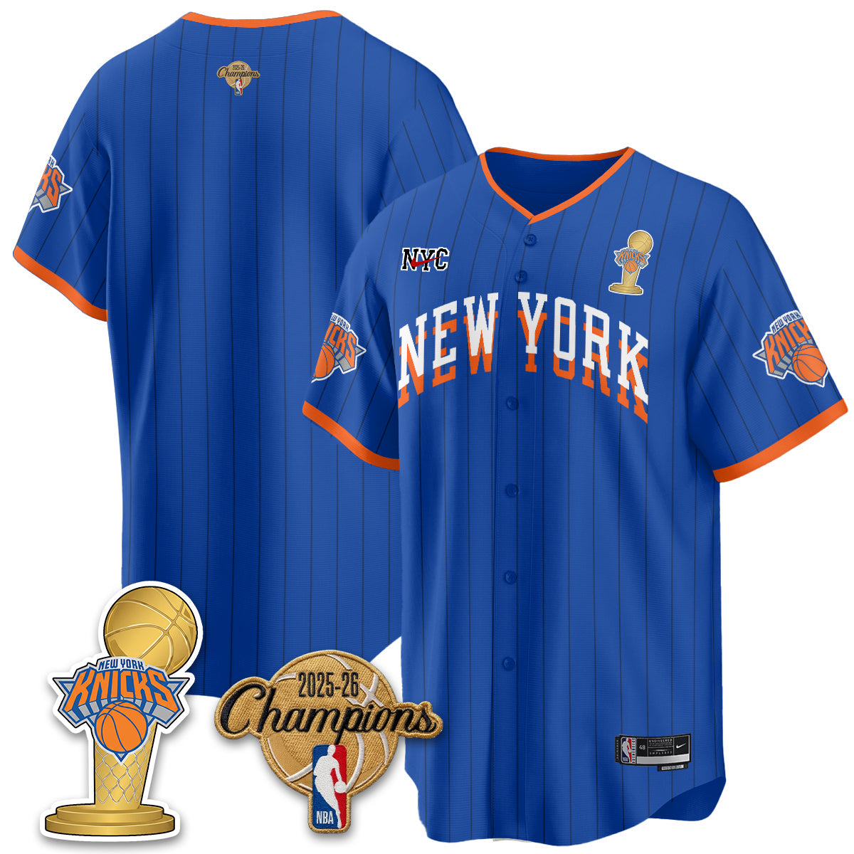 NYK 2026 NBA Champions Vapor Jersey - Stitched