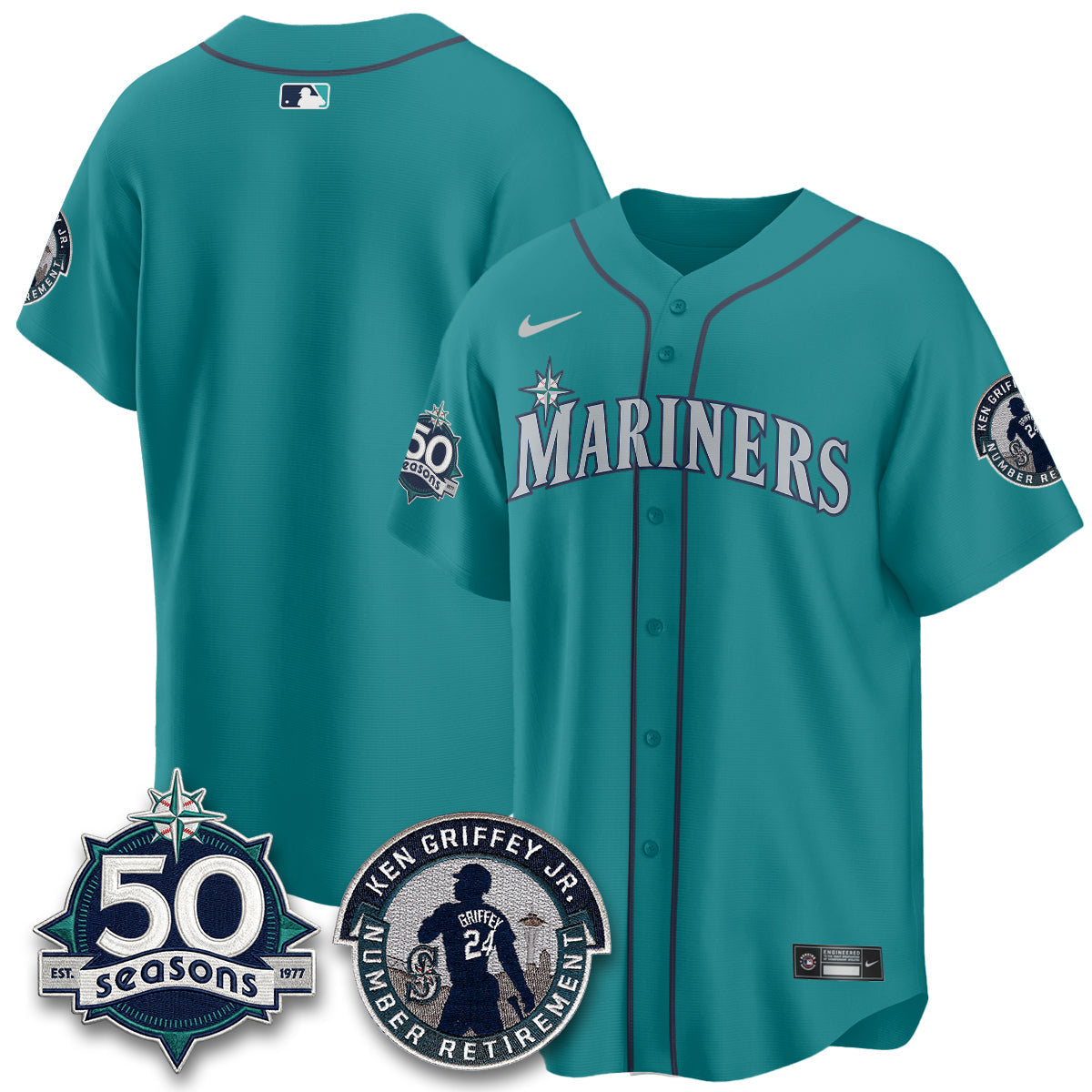 SEA Ken Griffey Jr. Patch Vapor Premier Limited Jersey - Stitched