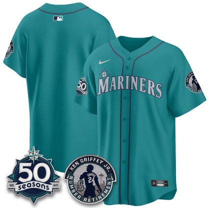 SEA Ken Griffey Jr. Patch Vapor Premier Limited Jersey - Stitched