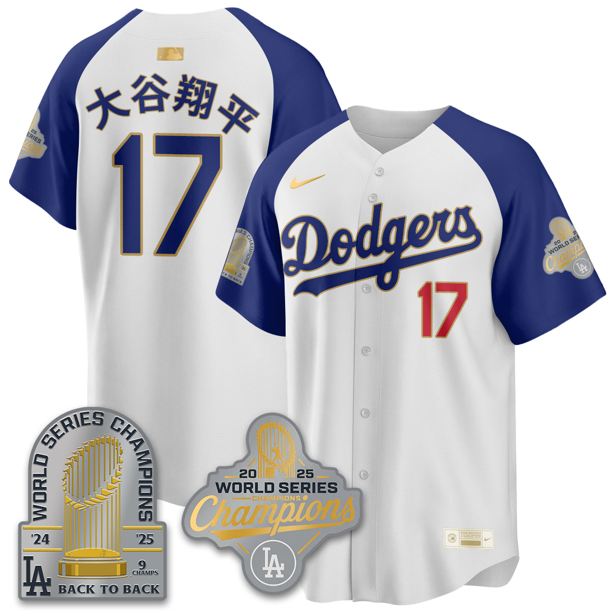 LAD Gold Collection Stadium Vapor Limited Jersey - 9x Champs - Stitched
