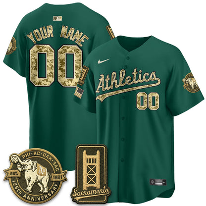 OAK Military Appreciation Game Day Custom Jersey - Stitched