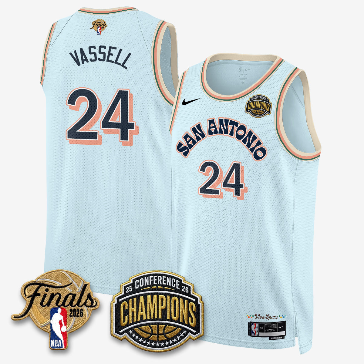 SAS 2026 NBA Western Conference Champions Vapor City Edition Jersey - Stitched