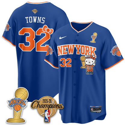 NYK 2026 NBA Champions x Meow Kitty Vapor Jersey - Stitched