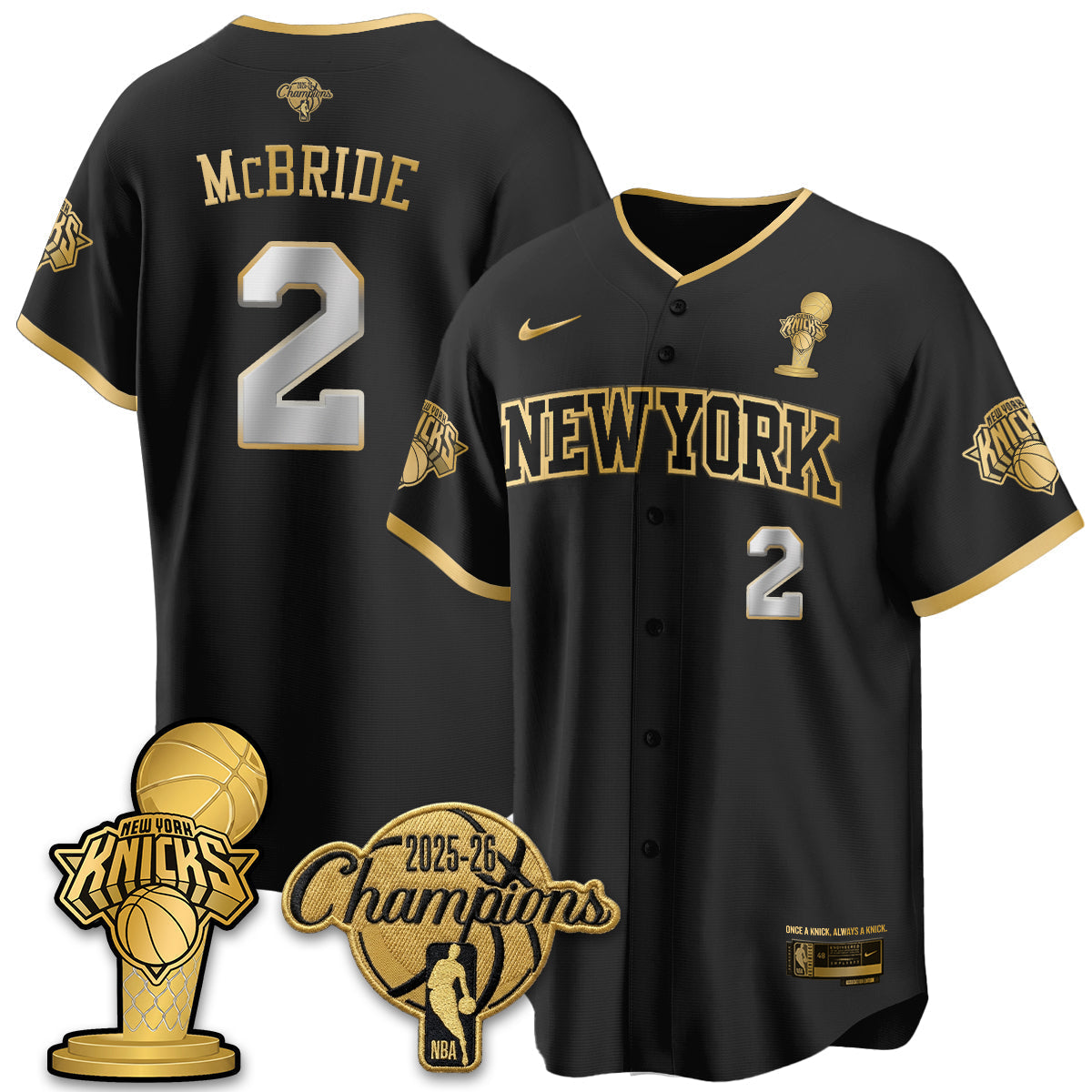NYK 2026 NBA Champions Vapor Jersey - Stitched