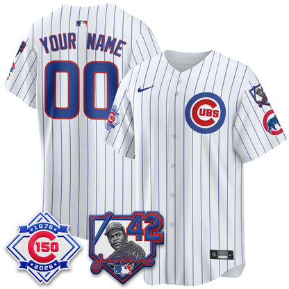 CHC 150th Anniversary & Jackie Robinson Day Patch Vapor Premier Limited Custom Jersey - Stitched