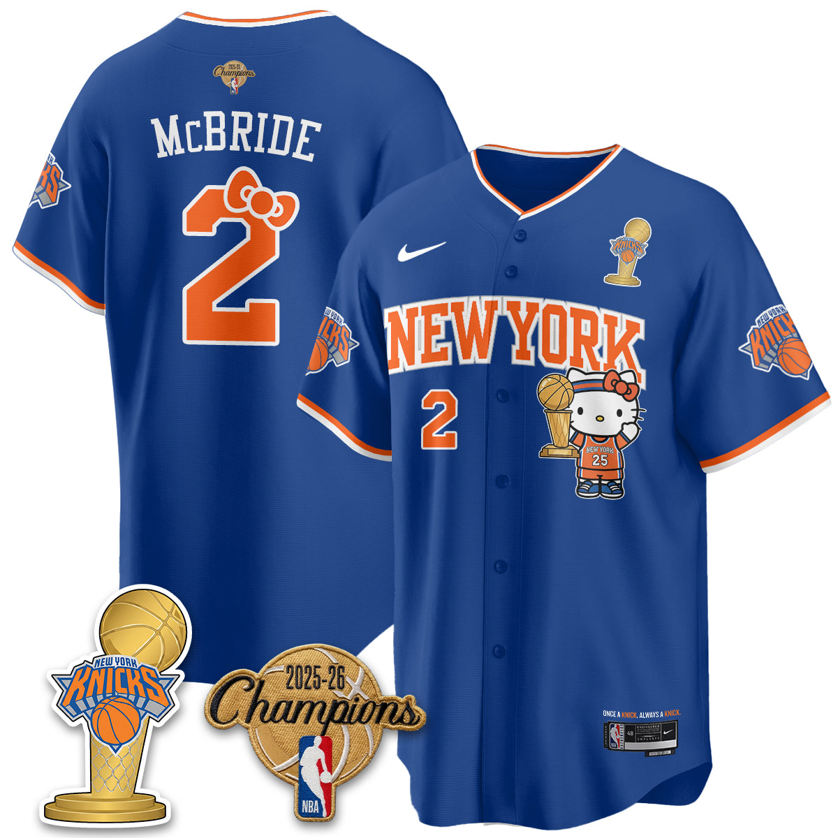 NYK 2026 NBA Champions x Meow Kitty Vapor Jersey - Stitched