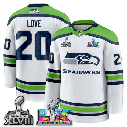 SEA 2X S.Bowl Champions Patch Hockey Jersey - Stitched