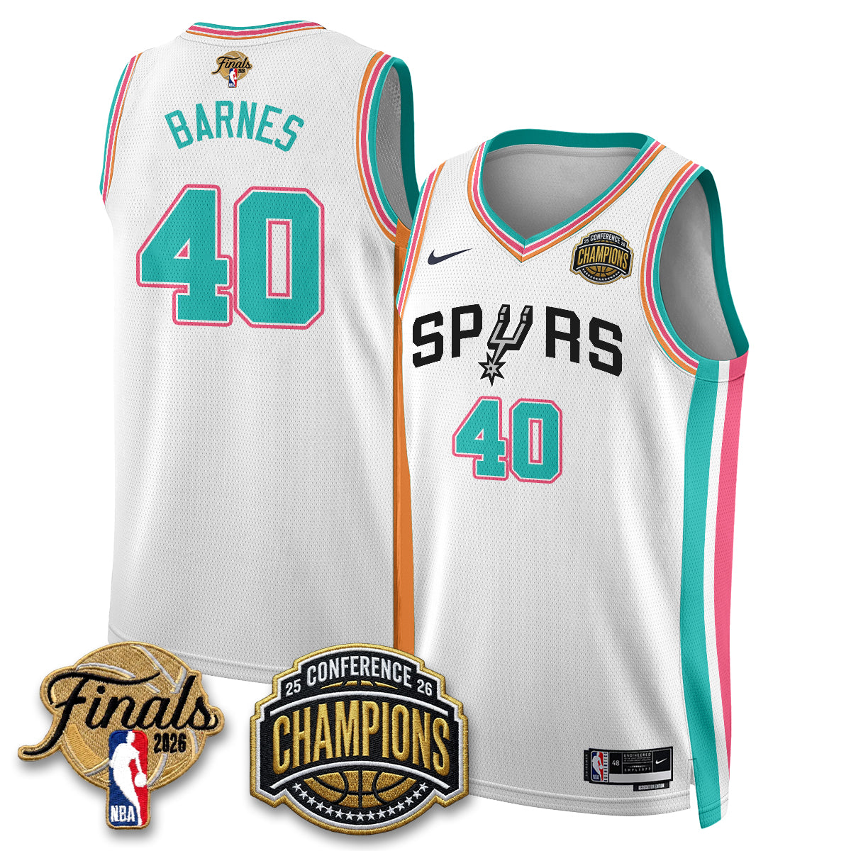 SAS 2026 NBA Western Conference Champions Vapor City Edition Jersey - Stitched